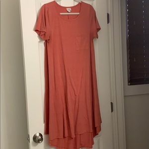 Peach LuLaRoe Carly high low dress